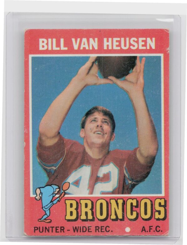 1971 Topps Bill Van Heusen RC #9 Broncos