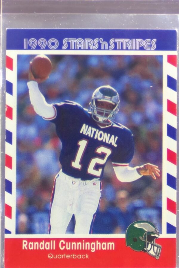 1990 Asher Candy Stars 'n Stripes Randall Cunningham #42 Eagles