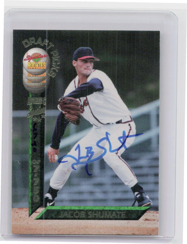 1994 Signature Rookies Draft Picks Jacob Shumate AU SN7750 #26 Braves Signatures