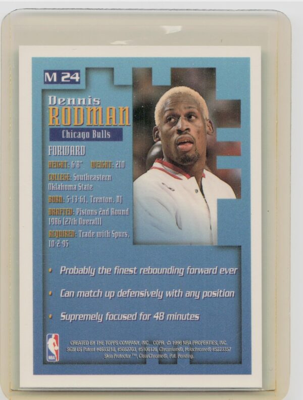 1995-96 Finest Dennis Rodman #M24 Bulls Mystery - Image 3