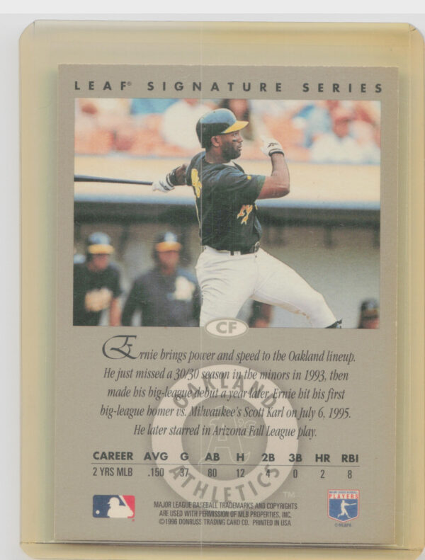 1996 Leaf Signature Series Ernie Young AU #NNO Athletics Autographs Bronze - Image 3