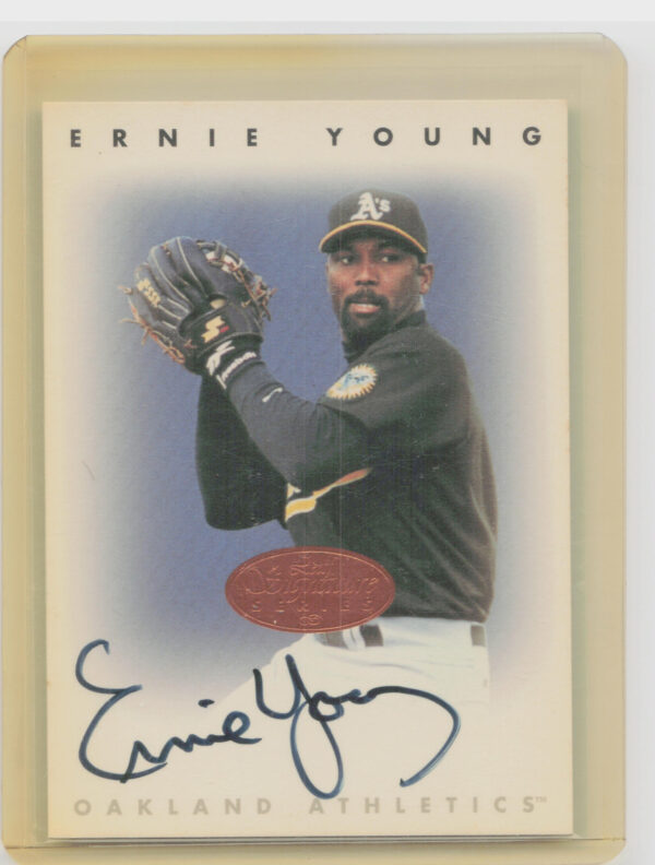 1996 Leaf Signature Series Ernie Young AU #NNO Athletics Autographs Bronze