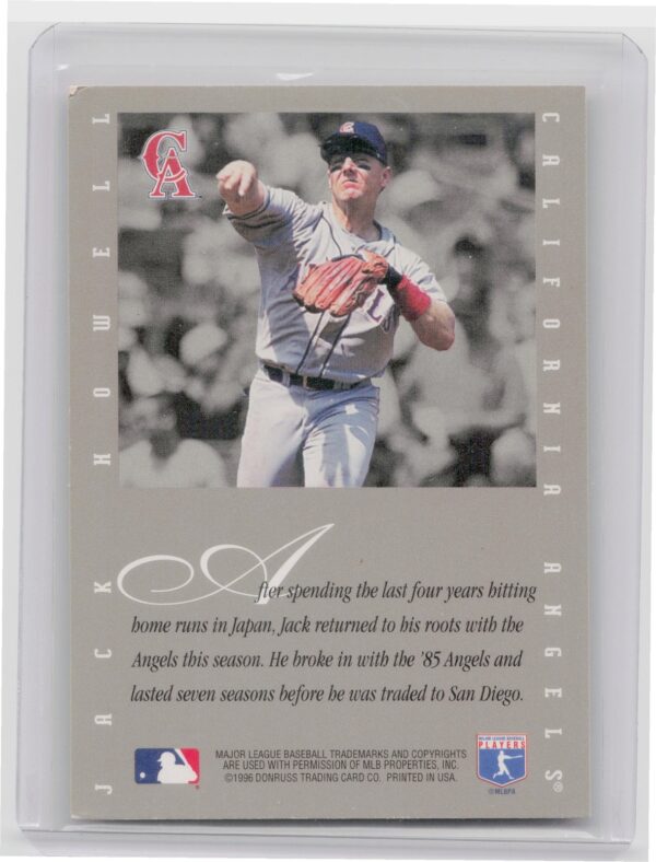 1996 Leaf Signature Series Jack Howell Auto #NNO Angels Extended Series Autograp - Image 3
