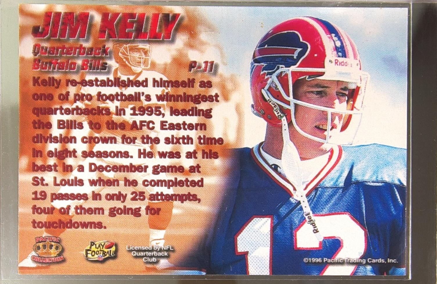 1996 Pacific Dynagon Jim Kelly #P-11 Bills - Image 3