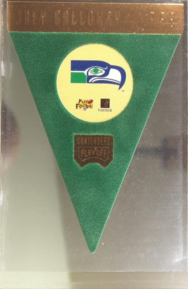 1996 Playoff Contenders Joey Galloway #PF2 Seahawks Pennant Flyer - Image 3