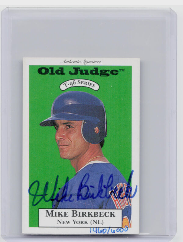 1996 Signature Rookies Old Judge Mike Birkbeck AU SN6000 #3 Mets Signatures