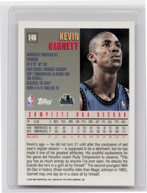 1997-98 Topps Grant Long #9 Pistons - Image 3