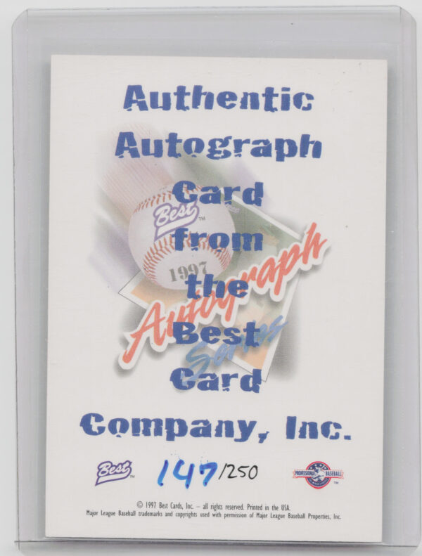 1997 Best Richard Almanzar #NNO Tigers Best Premium Autographs - Image 3