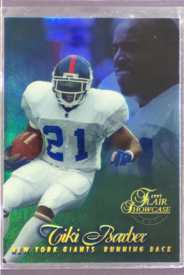 1997 Flair Showcase Tiki Barber Flair Showcase Row 1 (Grace) RC #46 Giants