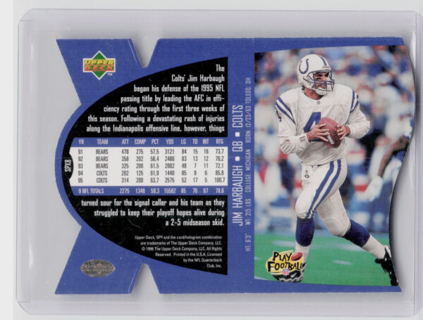 1997 SPx Jim Harbaugh #SPX8 Colts - Image 3