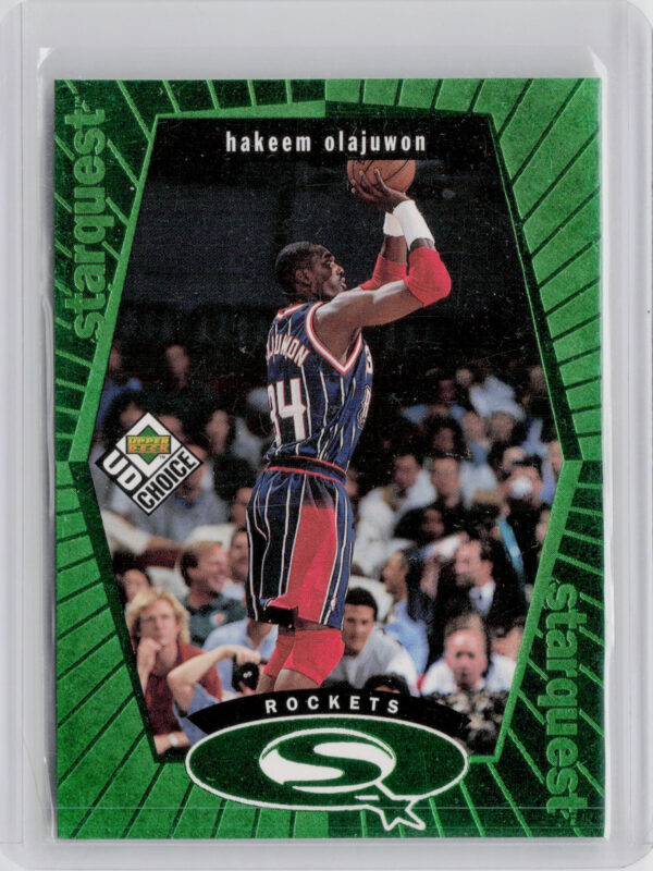 1998-99 UD Choice Hakeem Olajuwon #SQ10 Rockets StarQuest Green