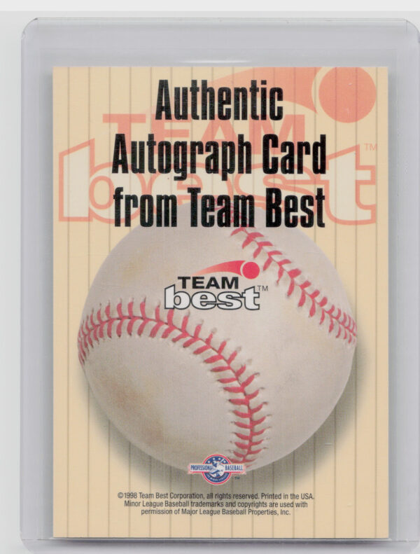 1998 Team Best Andy Thompson #NNO Smokies Autographs Signature Series - Image 3