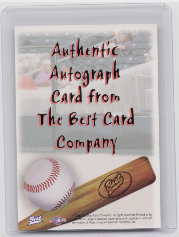 1998 Team Best Seth Greisinger AU #NNO Suns Autographs Player of the Year - Image 3