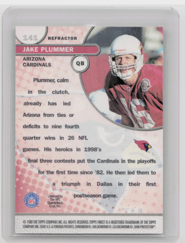 1999 Finest Jake Plummer Refractors #141 Cardinals - Image 3