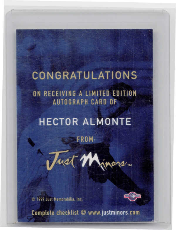 1999 Just Hector Almonte AU #NNO Cougars Autographs - Image 3