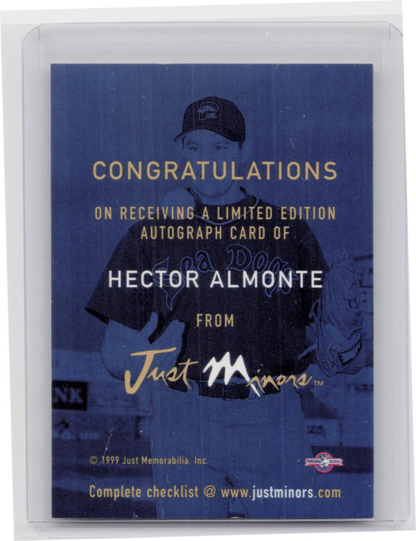 1999 Just Hector Almonte #NNO Dogs Autographs - Image 3