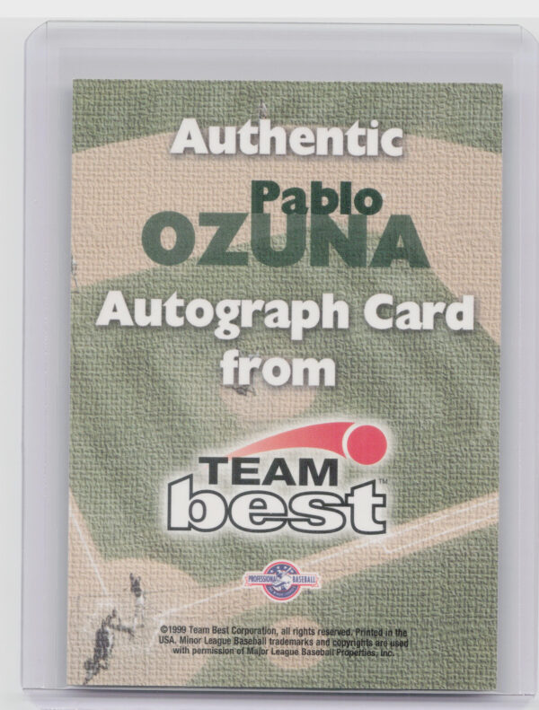 1999 Team Best Rookie Pablo Ozuna AU #NNO Chiefs Autographs - Image 3