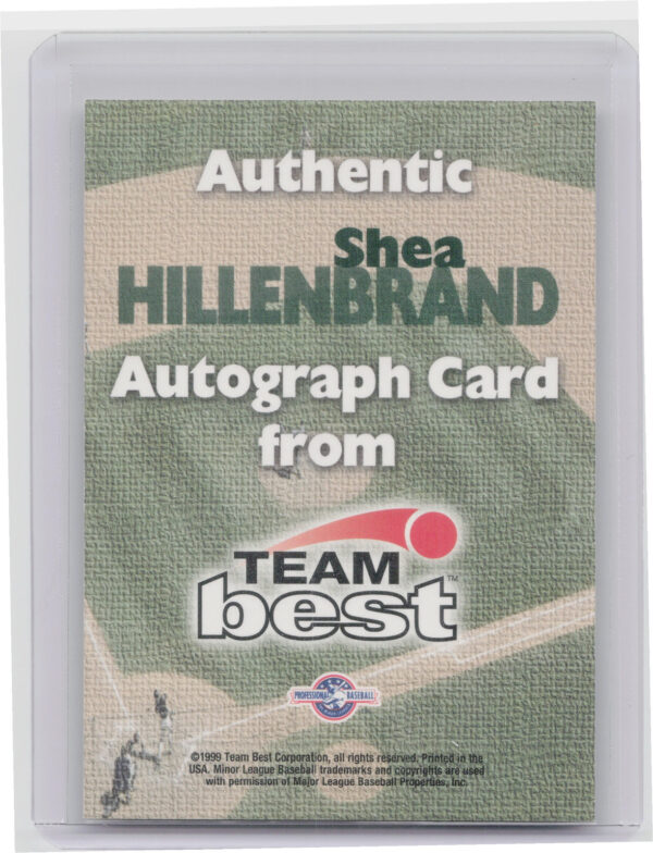 1999 Team Best Rookie Shea Hillenbrand AU #NNO Cats Autographs - Image 3