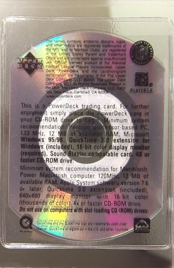 1999 Upper Deck PowerDeck Jamal Anderson #PD18 Falcons - Image 3