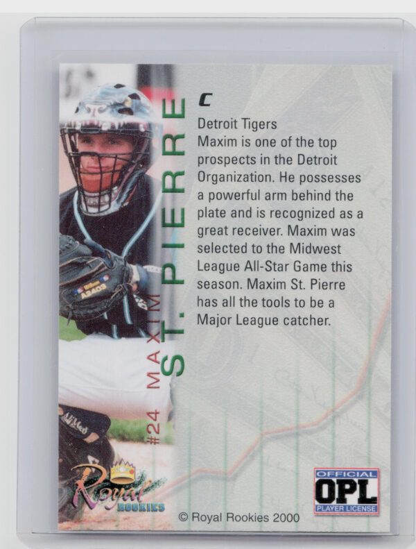 2000 Royal Rookies Futures Maxim St. Pierre AU SN4950 #24 Whitecaps Autographs - Image 3