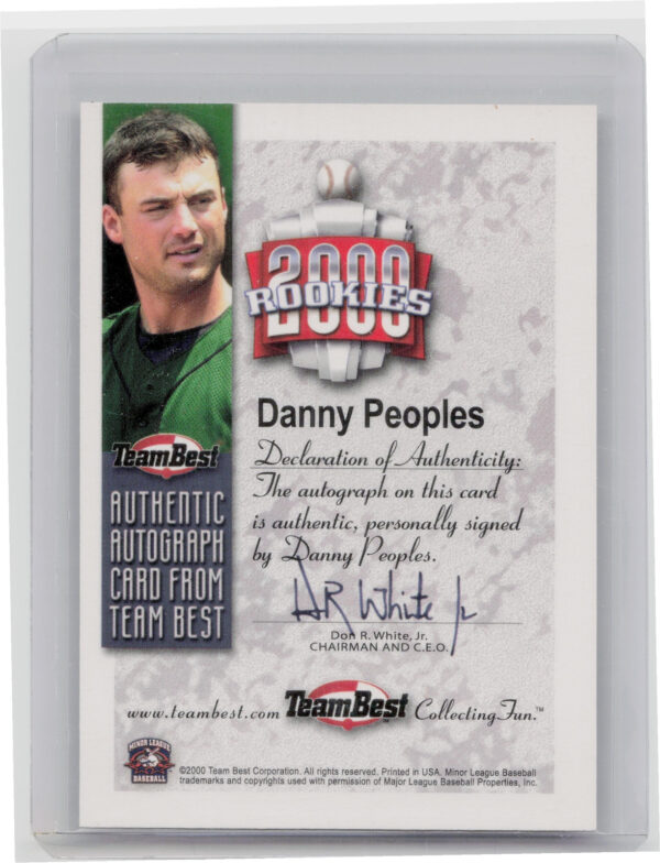 2000 Team Best Rookies Danny Peoples AU #NNO Bisons Autographs - Image 3
