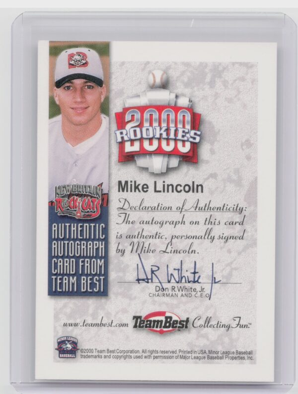 2000 Team Best Rookies Mike Lincoln AU #NNO Cats Autographs - Image 3