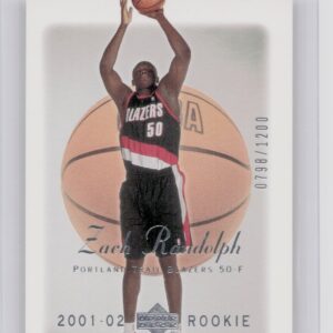2001-02 Upper Deck Sweet Shot Zach Randolph RC SN1200 #91 Blazers