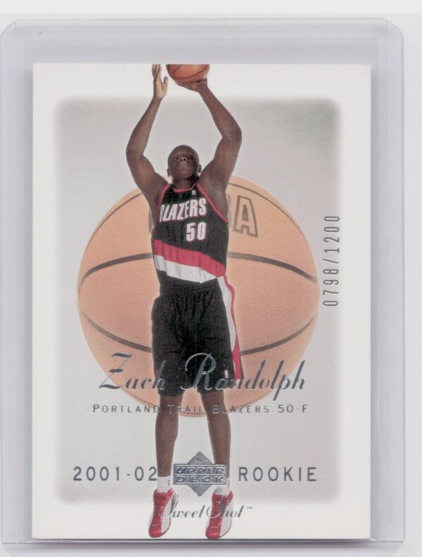 2001-02 Upper Deck Sweet Shot Zach Randolph RC SN1200 #91 Blazers