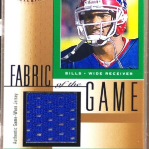 2001 Certified Materials Eric Moulds JSY #FG-83 Bills Fabric of the Game Bronze