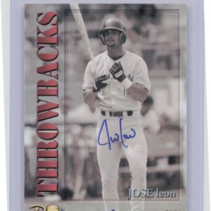 2001 Royal Rookies Throwbacks Jose Leon Auto /5950 #14 Orioles Autographs