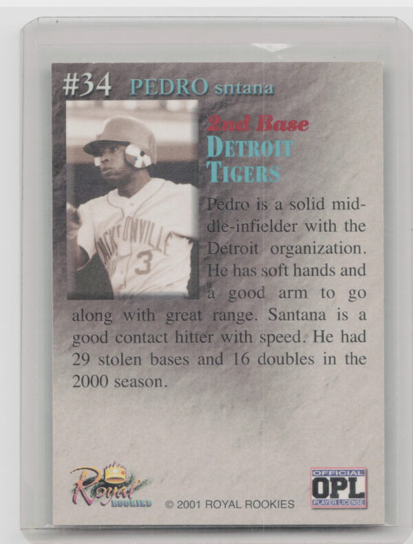 2001 Royal Rookies Throwbacks Pedro Santana AU SN5950 #34 Suns Autographs - Image 3