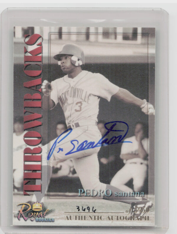 2001 Royal Rookies Throwbacks Pedro Santana AU SN5950 #34 Suns Autographs