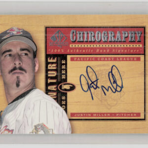 2001 SP Top Prospects Justin Miller AU #JM Cats Chirography