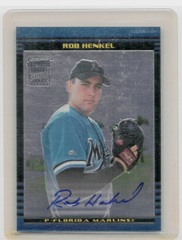 2002 Bowman Chrome Rob Henkel AU RC #393 Marlins
