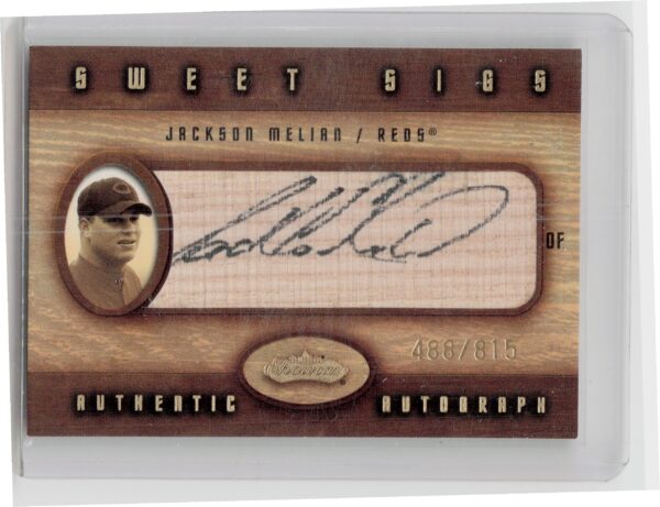 2002 Fleer Showcase Jackson Melian AU SN815 MEM #NNO Reds Sweet Sigs Lumber