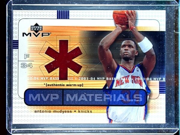 2003-04 Upper Deck MVP Antonio McDyess JSY #AM-WU Knicks Materials Warmups