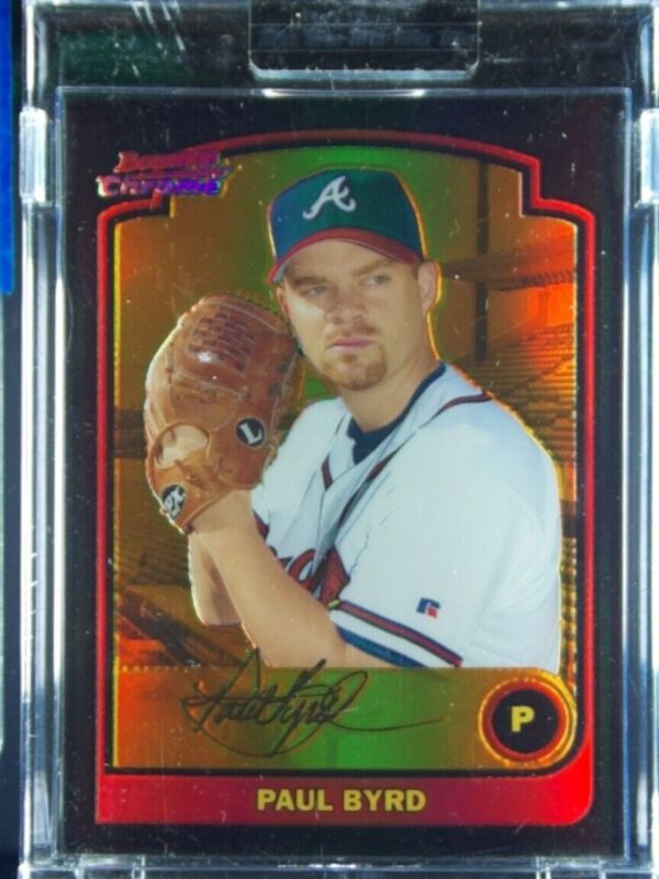 2003 Bowman Chrome Paul Byrd Gold Refractors SN170 #18 Braves