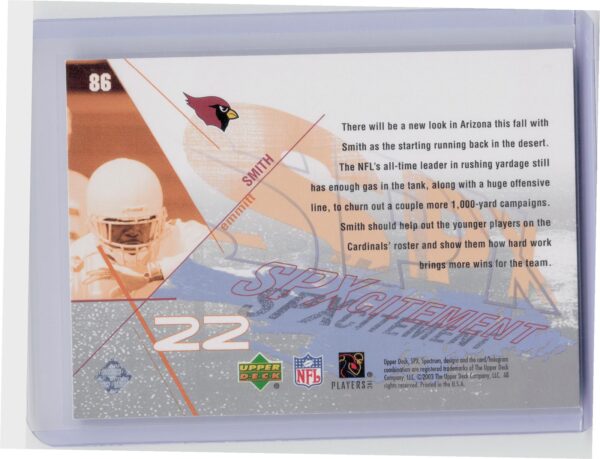 2003 SPx Emmitt Smith #86 Cardinals - Image 3
