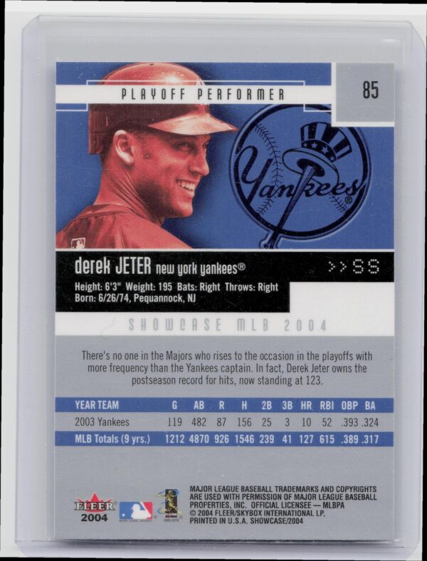 2004 Fleer Showcase Derek Jeter #85 Yankees - Image 3