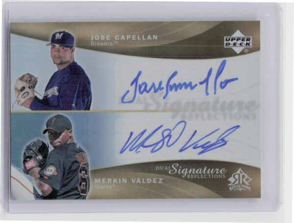 2005 Upper Deck Reflections Jose Capellan / Merkin Valdez AU #JCMV Giants Dual S