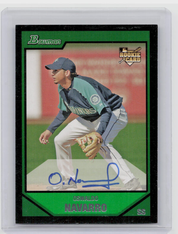 2007 Bowman Oswaldo Navarro AU SP RC #224 Mariners
