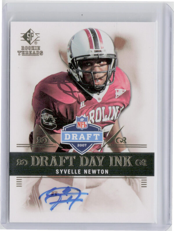 2007 SP Rookie Threads Syvelle Newton AU #DDI-SN Gamecocks Draft Day Ink