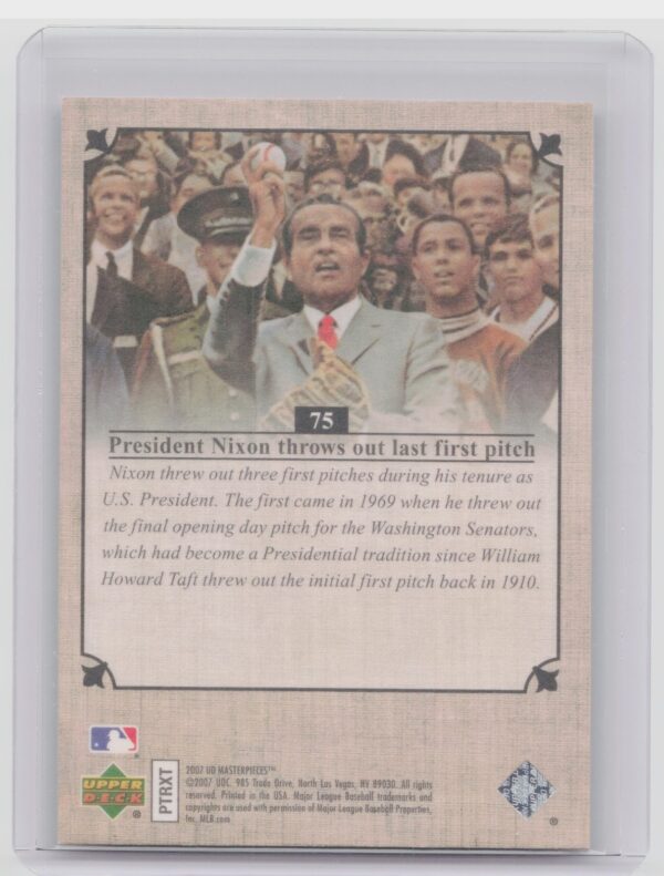 2007 Upper Deck Masterpieces Richard Nixon #75 - Image 3