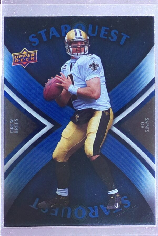 2008 Upper Deck Drew Brees #SQ10 Saints StarQuest Rainbow Blue