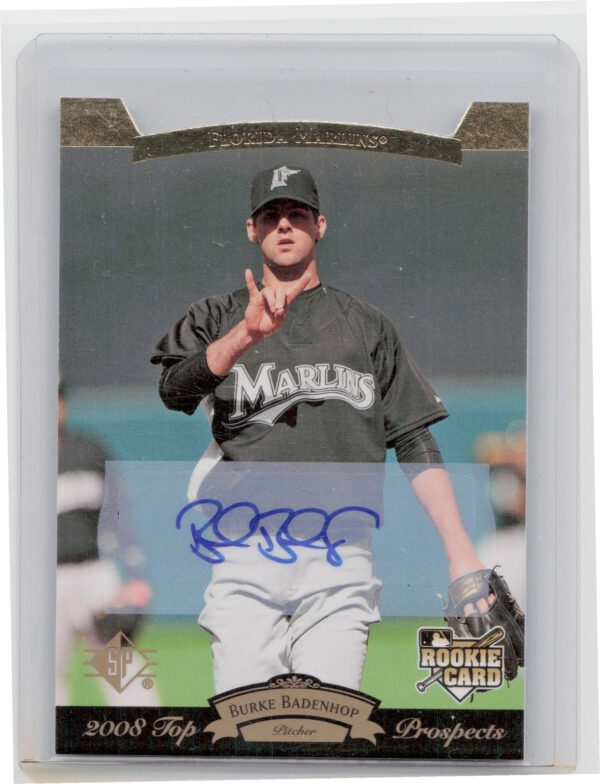 2008 Upper Deck Timeline Burke Badenhop AU #183 Marlins 1995 SP Top Prospects Au