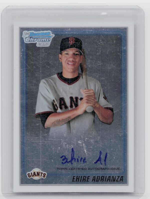 2010 Bowman Chrome Ehire Adrianza AU #BCP201 Giants Prospects Autographs