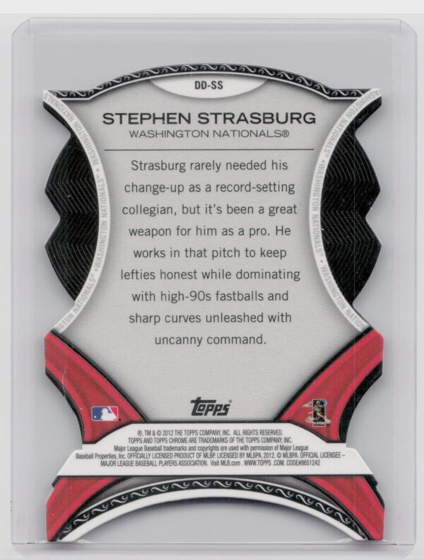 2012 Topps Chrome Stephen Strasburg #DD-SS Nationals Dynamic Die Cuts - Image 3
