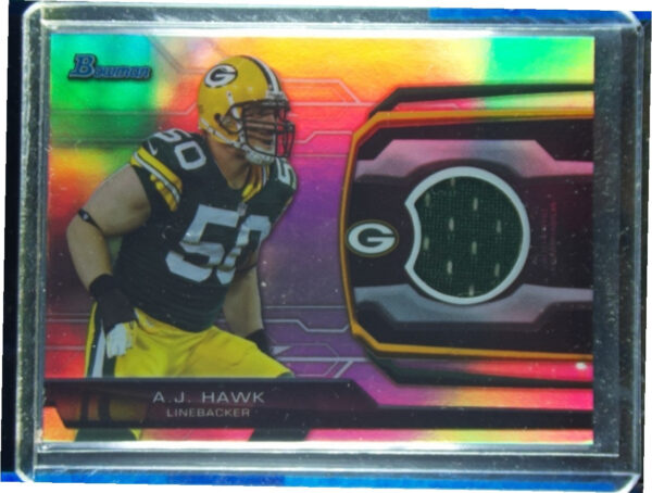 2013 Bowman A.J. Hawk MEM #BR-AJH Packers Relics