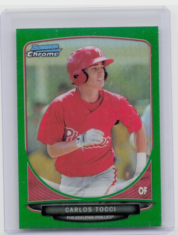 2013 Bowman Chrome Carlos Tocci #BCP165 Phillies Prospects Green Refractors