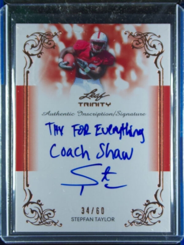 2013 Leaf Trinity Stepfan Taylor #DI-ST1 Cardinal Inscriptions Bronze